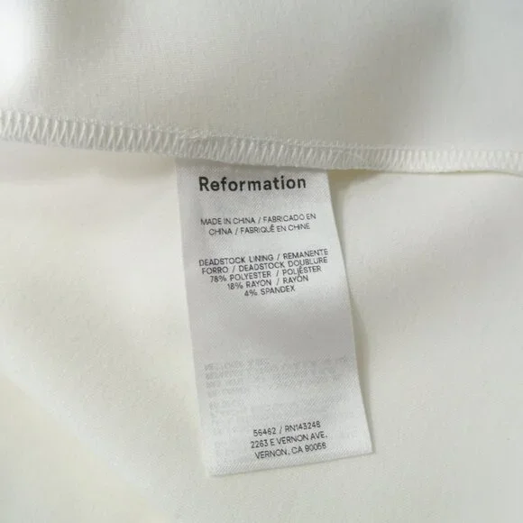 NEW Reformation Mikol Knit Stretch Midi-Dress in Ivory size L #1531 - Picture 8 of 9